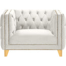  Manufacturer Color_Cream -- Michelle Cream Velvet Upholstered Chair IMAGE 3