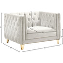  Manufacturer Color_Cream -- Michelle Cream Velvet Upholstered Chair IMAGE 9