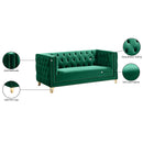  Manufacturer Color_Green -- Michelle 66" Green Velvet Upholstered Loveseat IMAGE 11