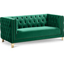  Manufacturer Color_Green -- Michelle 66" Green Velvet Upholstered Loveseat IMAGE 1