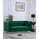  Manufacturer Color_Green -- Michelle 66" Green Velvet Upholstered Loveseat IMAGE 2