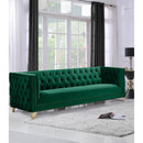  Manufacturer Color_Green -- Michelle 90" Green Velvet Upholstered Sofa IMAGE 2