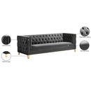  Manufacturer Color_Grey -- Michelle 90" Grey Velvet Upholstered Sofa IMAGE 11