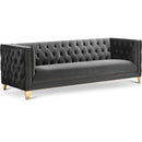  Manufacturer Color_Grey -- Michelle 90" Grey Velvet Upholstered Sofa IMAGE 1