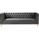  Manufacturer Color_Grey -- Michelle 90" Grey Velvet Upholstered Sofa IMAGE 3