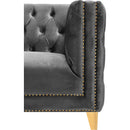  Manufacturer Color_Grey -- Michelle 90" Grey Velvet Upholstered Sofa IMAGE 4