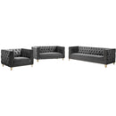  Manufacturer Color_Grey -- Michelle 90" Grey Velvet Upholstered Sofa IMAGE 9