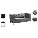  Manufacturer Color_Grey -- Michelle 66" Grey Velvet Upholstered Loveseat IMAGE 11