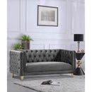  Manufacturer Color_Grey -- Michelle 66" Grey Velvet Upholstered Loveseat IMAGE 2