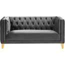  Manufacturer Color_Grey -- Michelle 66" Grey Velvet Upholstered Loveseat IMAGE 3
