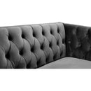  Manufacturer Color_Grey -- Michelle 66" Grey Velvet Upholstered Loveseat IMAGE 7