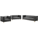 Meridian Michelle Grey Velvet Loveseat IMAGE 9