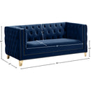  Manufacturer Color_Navy -- Michelle 66" Navy Velvet Upholstered Loveseat IMAGE 10