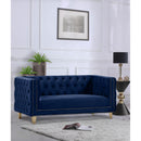  Manufacturer Color_Navy -- Michelle 66" Navy Velvet Upholstered Loveseat IMAGE 2