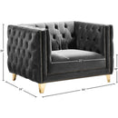  Manufacturer Color_Grey -- Michelle Grey Velvet Upholstered Chair IMAGE 10