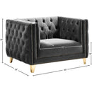 Meridian Michelle Grey Velvet Chair IMAGE 10