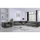  Manufacturer Color_Grey -- Michelle Grey Velvet Upholstered Chair IMAGE 8