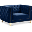  Manufacturer Color_Navy -- Michelle Navy Velvet Upholstered Chair IMAGE 1