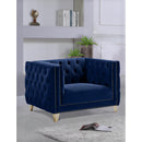  Manufacturer Color_Navy -- Michelle Navy Velvet Upholstered Chair IMAGE 2