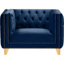  Manufacturer Color_Navy -- Michelle Navy Velvet Upholstered Chair IMAGE 3