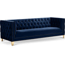  Manufacturer Color_Navy -- Michelle 90" Navy Velvet Upholstered Sofa IMAGE 1