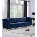  Manufacturer Color_Navy -- Michelle 90" Navy Velvet Upholstered Sofa IMAGE 2