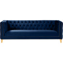  Manufacturer Color_Navy -- Michelle 90" Navy Velvet Upholstered Sofa IMAGE 3