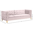  Manufacturer Color_Pink -- Michelle 90" Pink Velvet Upholstered Sofa IMAGE 10