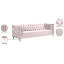  Manufacturer Color_Pink -- Michelle 90" Pink Velvet Upholstered Sofa IMAGE 11