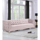  Manufacturer Color_Pink -- Michelle 90" Pink Velvet Upholstered Sofa IMAGE 2