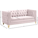  Manufacturer Color_Pink -- Michelle 66" Pink Velvet Upholstered Loveseat IMAGE 10