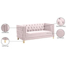  Manufacturer Color_Pink -- Michelle 66" Pink Velvet Upholstered Loveseat IMAGE 11