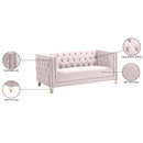 Meridian Michelle Pink Velvet Loveseat IMAGE 11