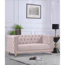  Manufacturer Color_Pink -- Michelle 66" Pink Velvet Upholstered Loveseat IMAGE 2