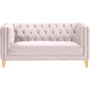  Manufacturer Color_Pink -- Michelle 66" Pink Velvet Upholstered Loveseat IMAGE 3