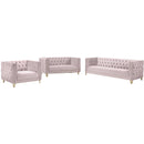  Manufacturer Color_Pink -- Michelle 66" Pink Velvet Upholstered Loveseat IMAGE 9
