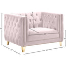 Manufacturer Color_Pink -- Michelle Pink Velvet Upholstered Chair IMAGE 10