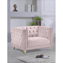  Manufacturer Color_Pink -- Michelle Pink Velvet Upholstered Chair IMAGE 2