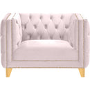  Manufacturer Color_Pink -- Michelle Pink Velvet Upholstered Chair IMAGE 3
