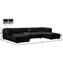  Manufacturer Color_Black -- Meridian Gwen Fabric 3 pc Sectional IMAGE 16