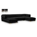  Manufacturer Color_Black -- Meridian Gwen Fabric 3 pc Sectional IMAGE 1