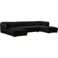 Meridian Gwen Fabric 3 pc Sectional 653Black-Sectional IMAGE 1