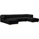 Meridian Gwen Fabric 3 pc Sectional 653Black-Sectional IMAGE 1