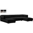  Manufacturer Color_Black -- Meridian Gwen Fabric 3 pc Sectional IMAGE 2