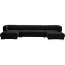  Manufacturer Color_Black -- Meridian Gwen Fabric 3 pc Sectional IMAGE 7