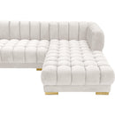 Manufacturer Color_Cream -- Gwen 143" Cream Velvet Upholstered 3 pc Sectional IMAGE 11