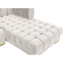  Manufacturer Color_Cream -- Gwen 143" Cream Velvet Upholstered 3 pc Sectional IMAGE 14
