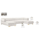  Manufacturer Color_Cream -- Gwen 143" Cream Velvet Upholstered 3 pc Sectional IMAGE 17