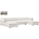  Manufacturer Color_Cream -- Gwen 143" Cream Velvet Upholstered 3 pc Sectional IMAGE 2