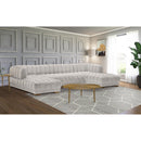  Manufacturer Color_Cream -- Gwen 143" Cream Velvet Upholstered 3 pc Sectional IMAGE 3